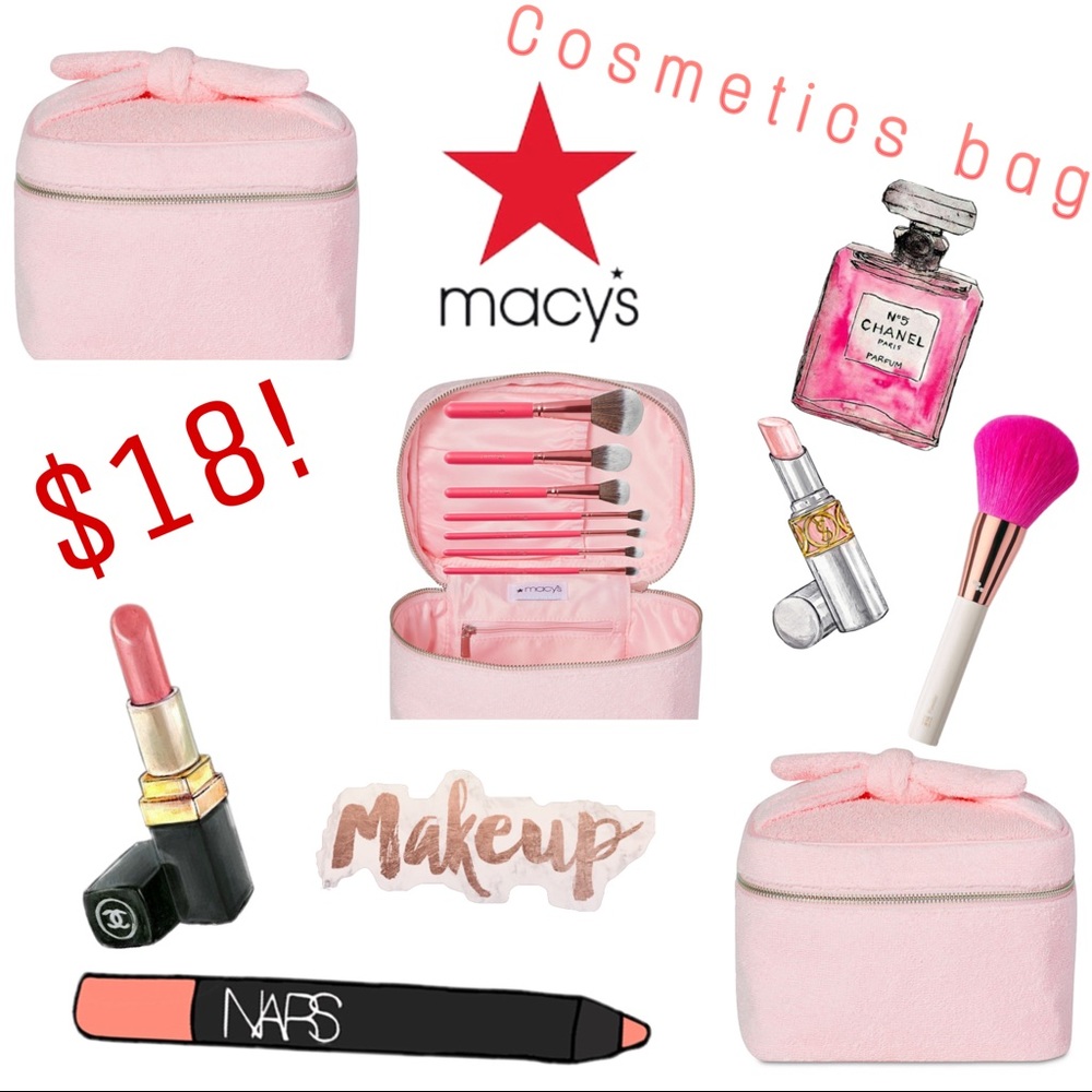 Pink Bow Terry Train Case 
Macy's Cosmetics Bag